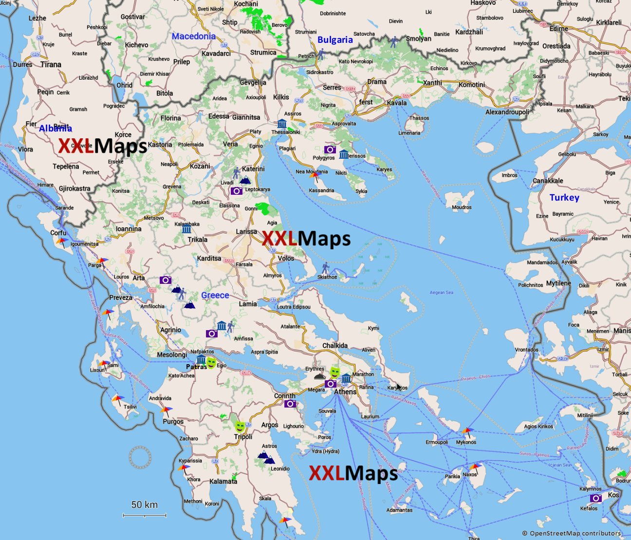 Mappa Turistica Di Grecia Download Gratuito Per Smartphone Tablet E Siti Web