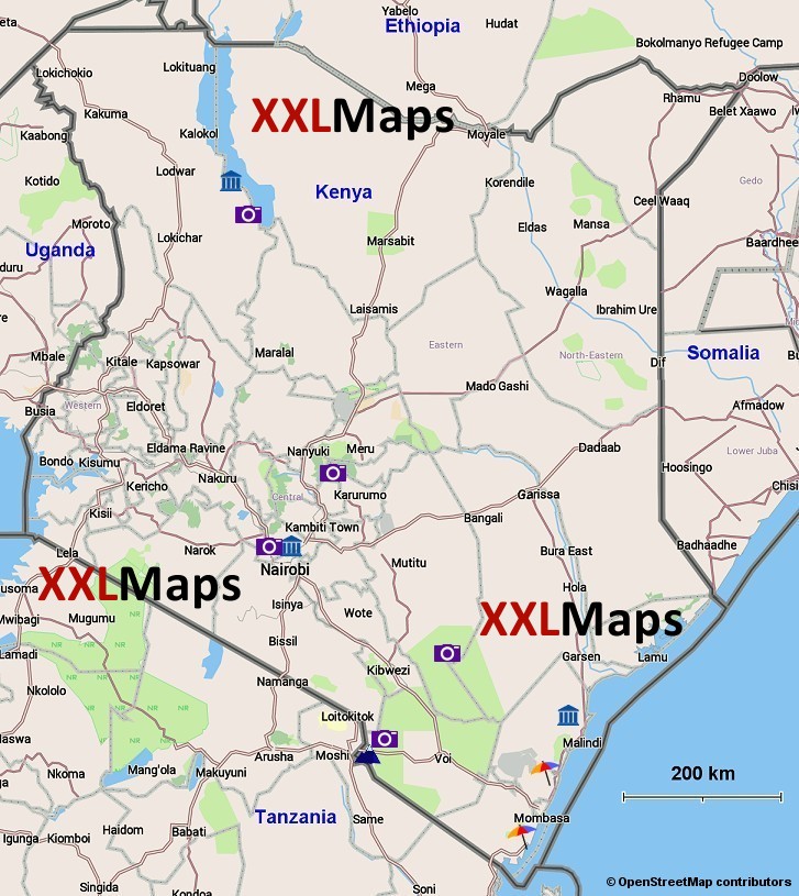 Mapa turístico de Kenia