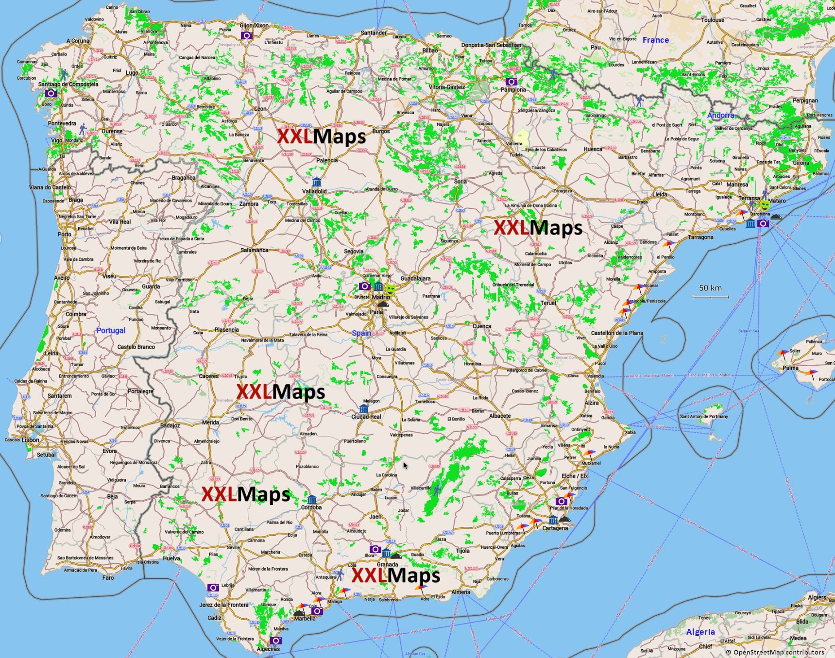Mappa Turistica Di Spagna Download Gratuito Per Smartphone Tablet E Siti Web