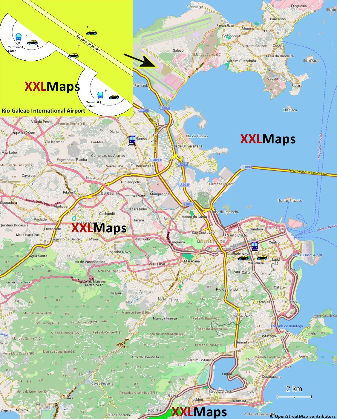 リオデジャネイロ - 空港の地図