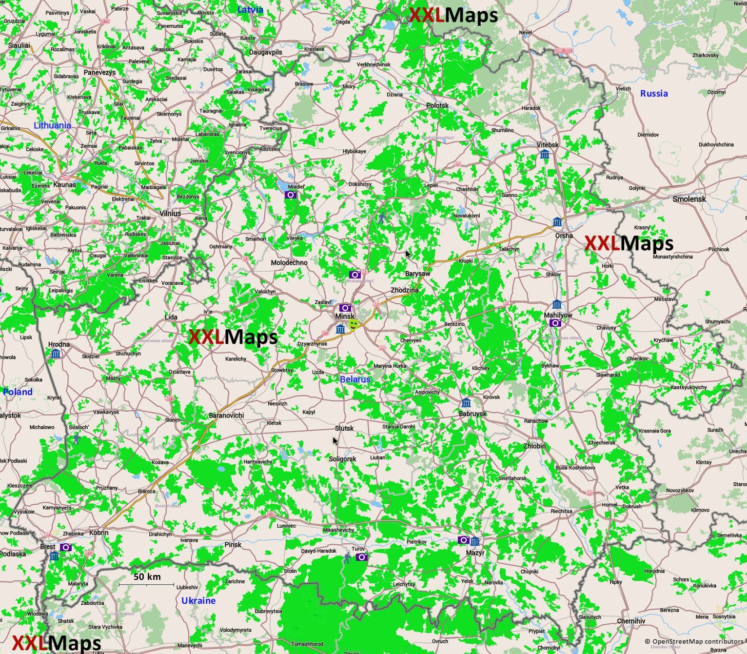 ベラルーシ無料の観光マップ