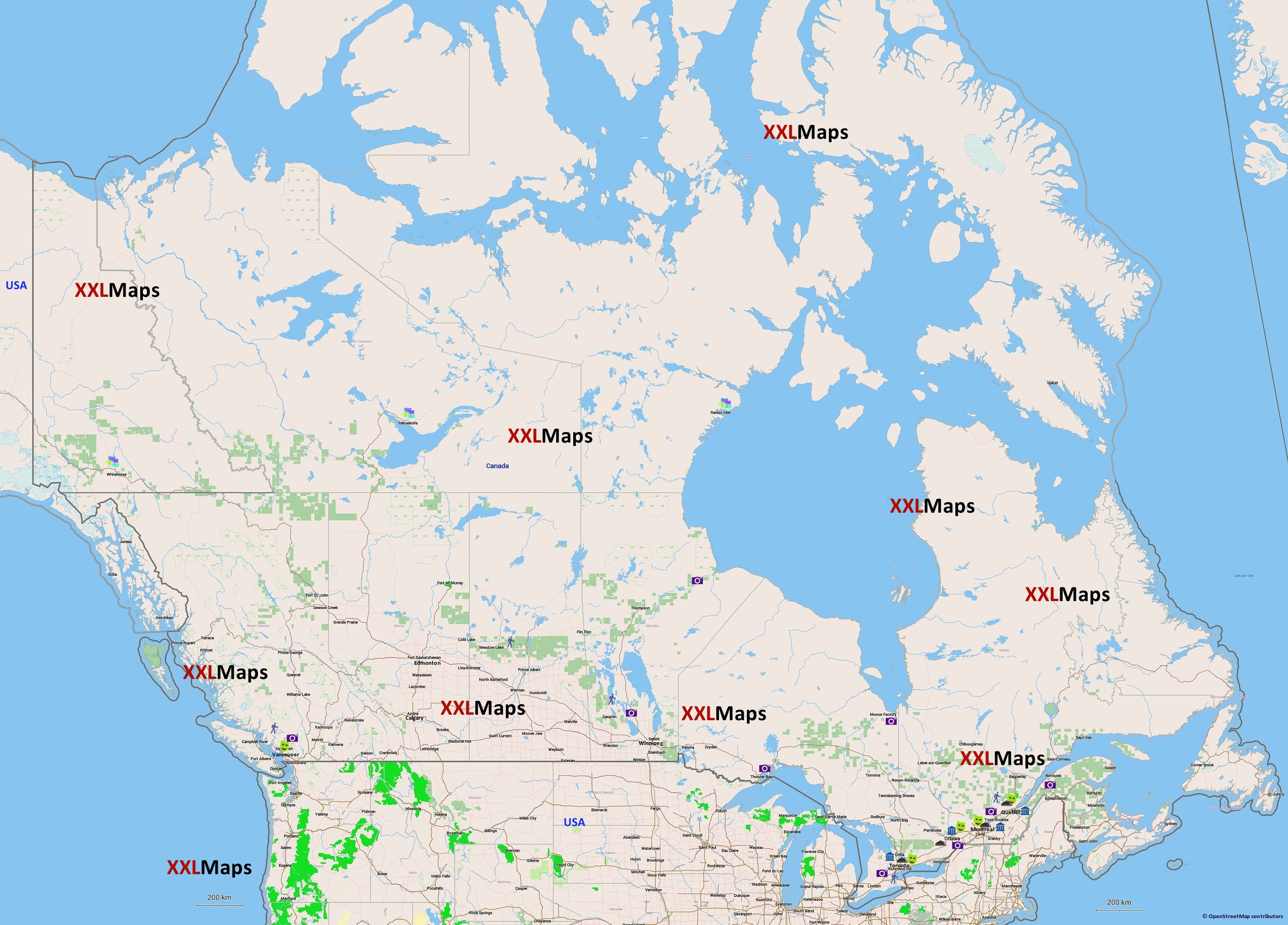 Tourist map of Canada