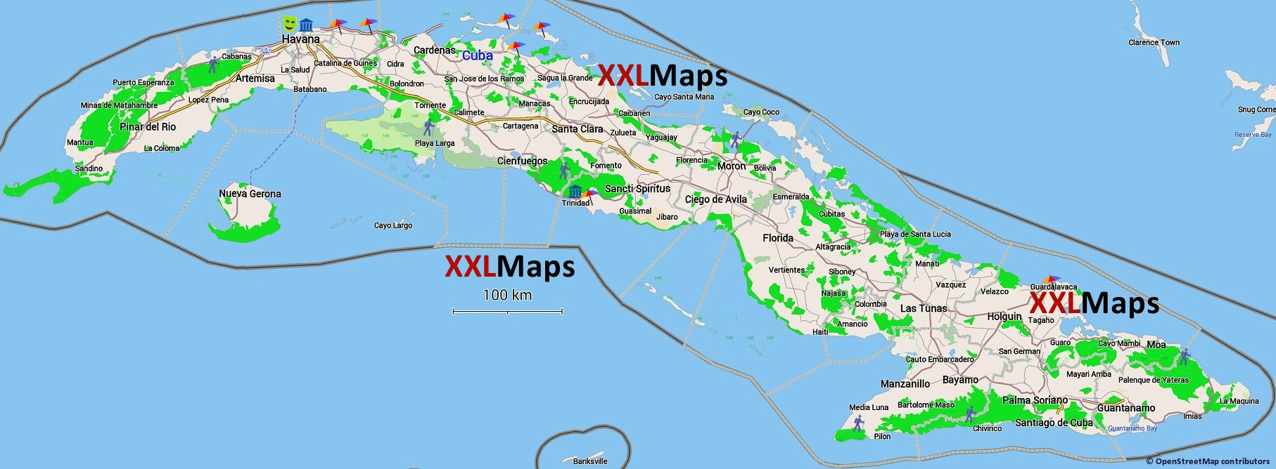 Туристическая карта - Куба
