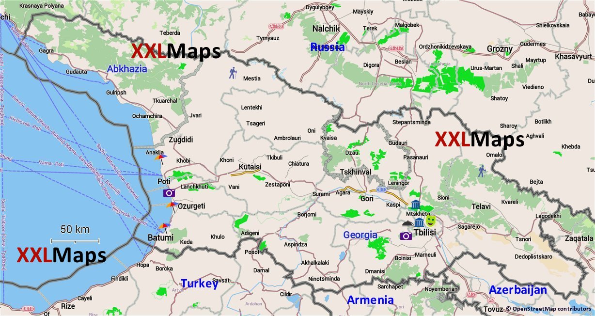 Carte touristique de Géorgie