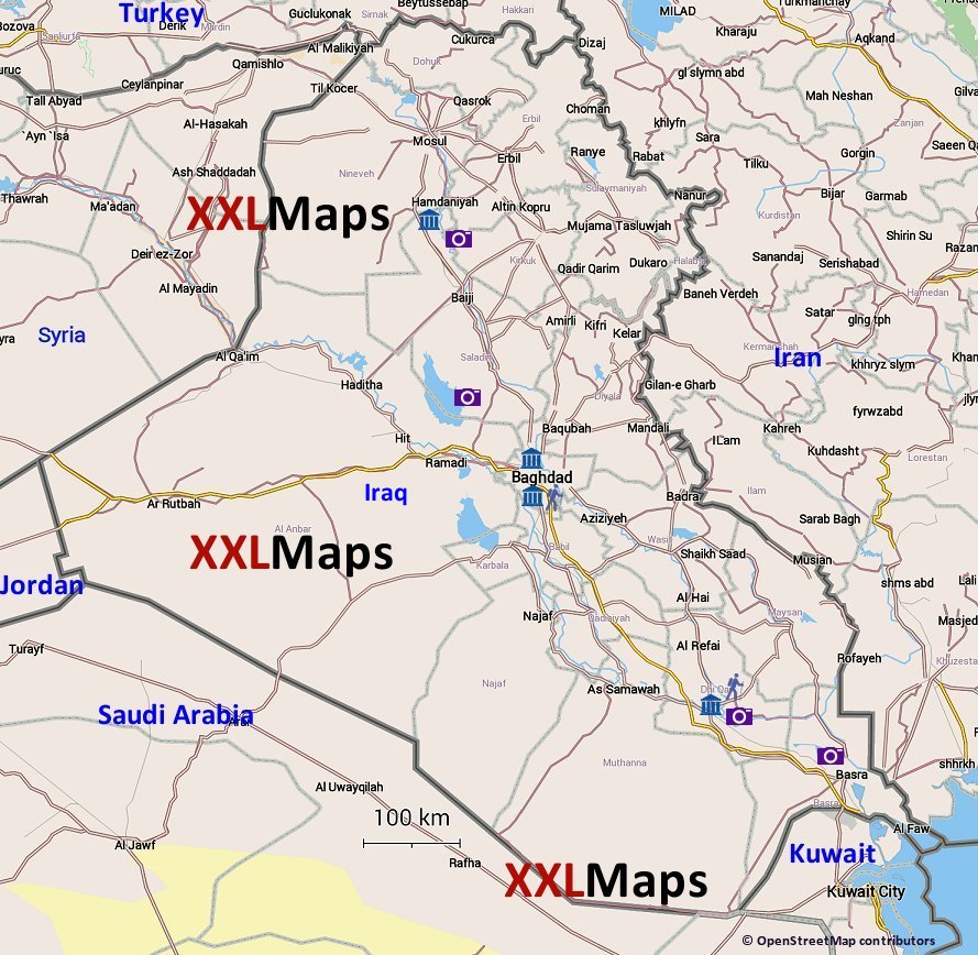 旅游地图伊拉克