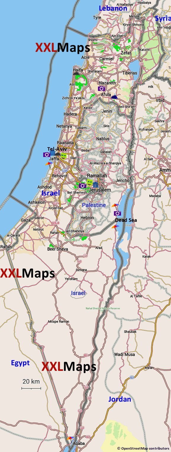Toeristische kaart van Israël