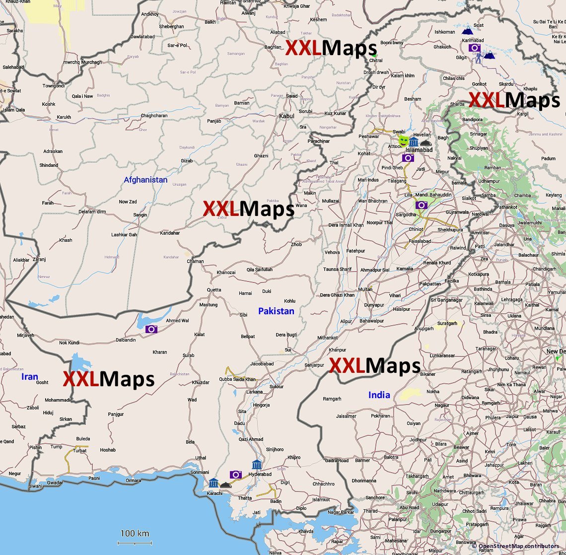 Туристическая карта - Пакистан