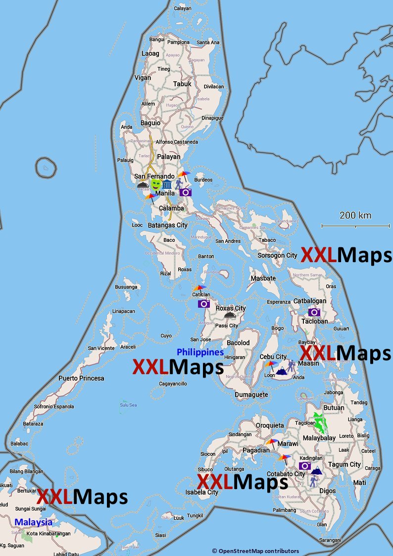 Turist kart over Filippinene