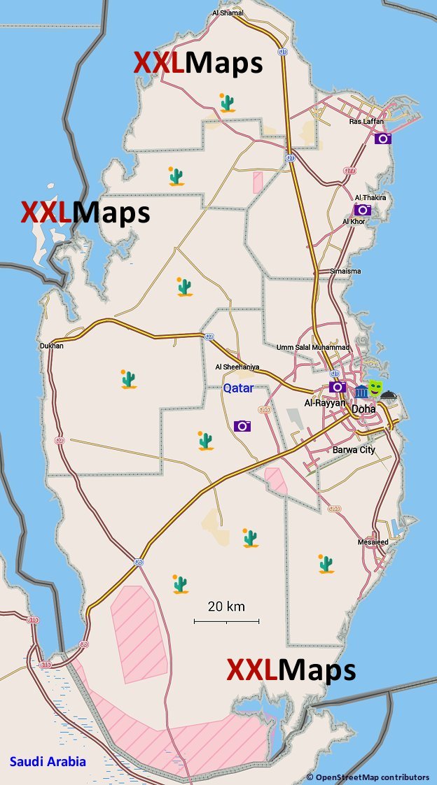 Turist kart over Qatar