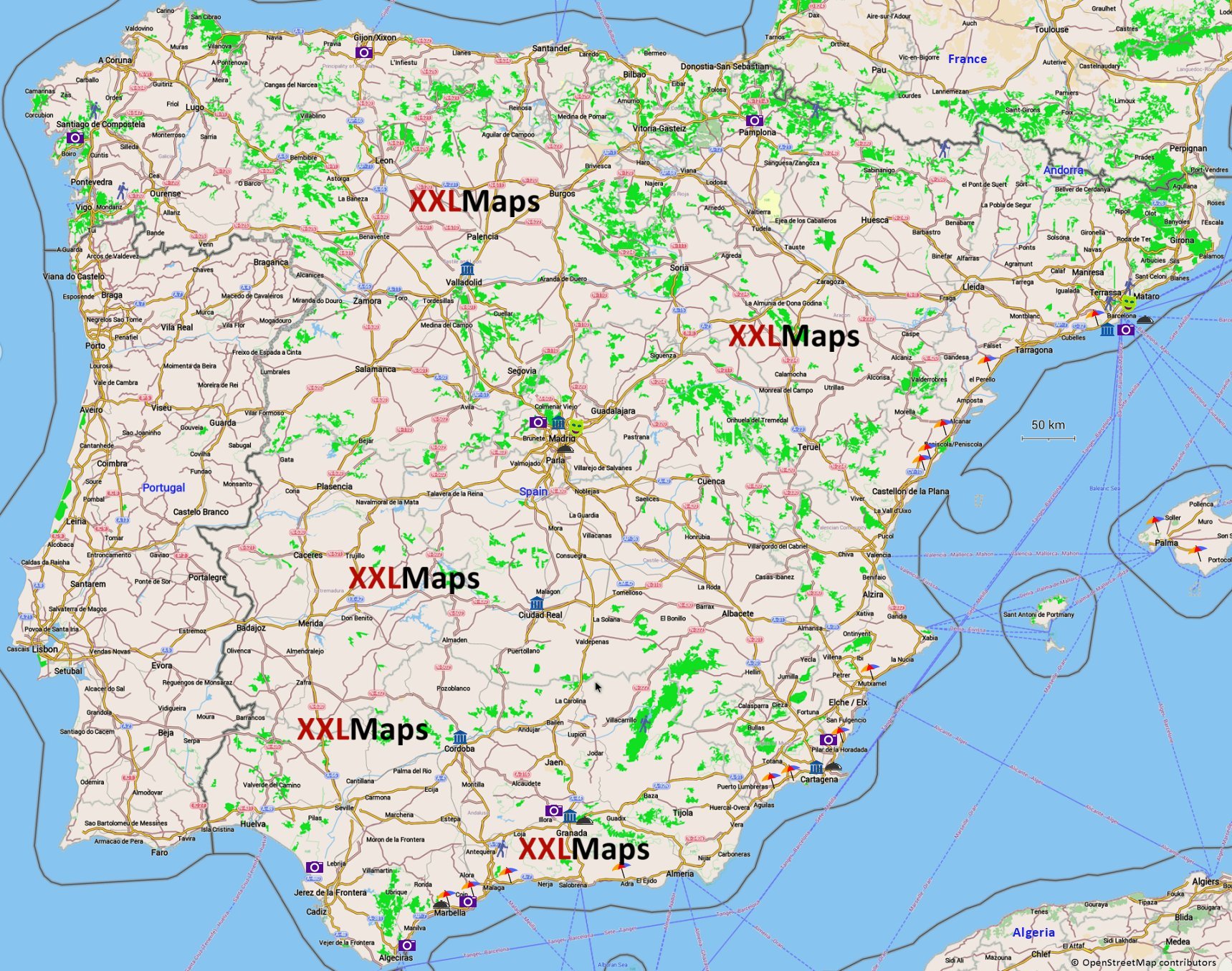 Espanha Mapa A Espanha Num Mapa Mapa Com A Espanha Europa Do Sul