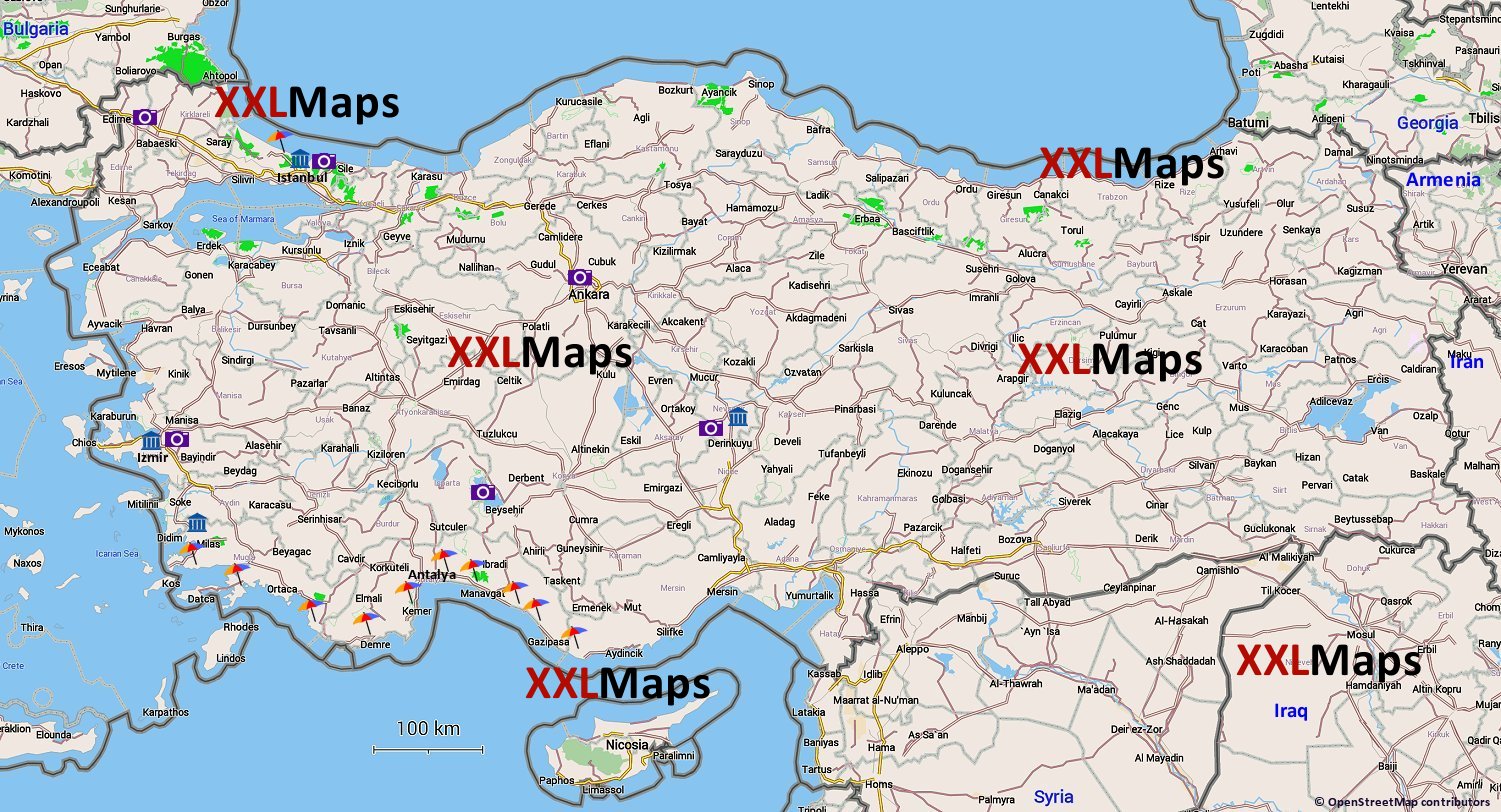 トルコ無料の観光マップ